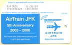 AirTrain JFK 5th Anniversary Metrocard